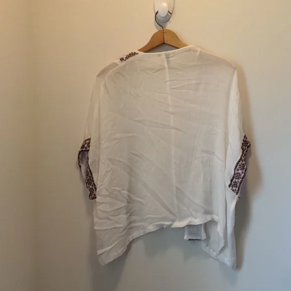 Forever 21 Women's Size US S Open Front Embroidered Detail Boho Top - Picture 8 of 11